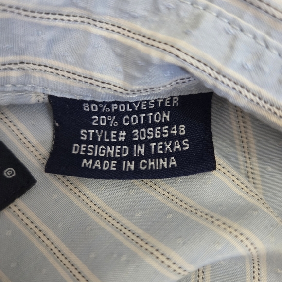 Panhandle Slim Men's Blue Striped Shirt With Pearl Snaps Size XL - Picture 7 of 8